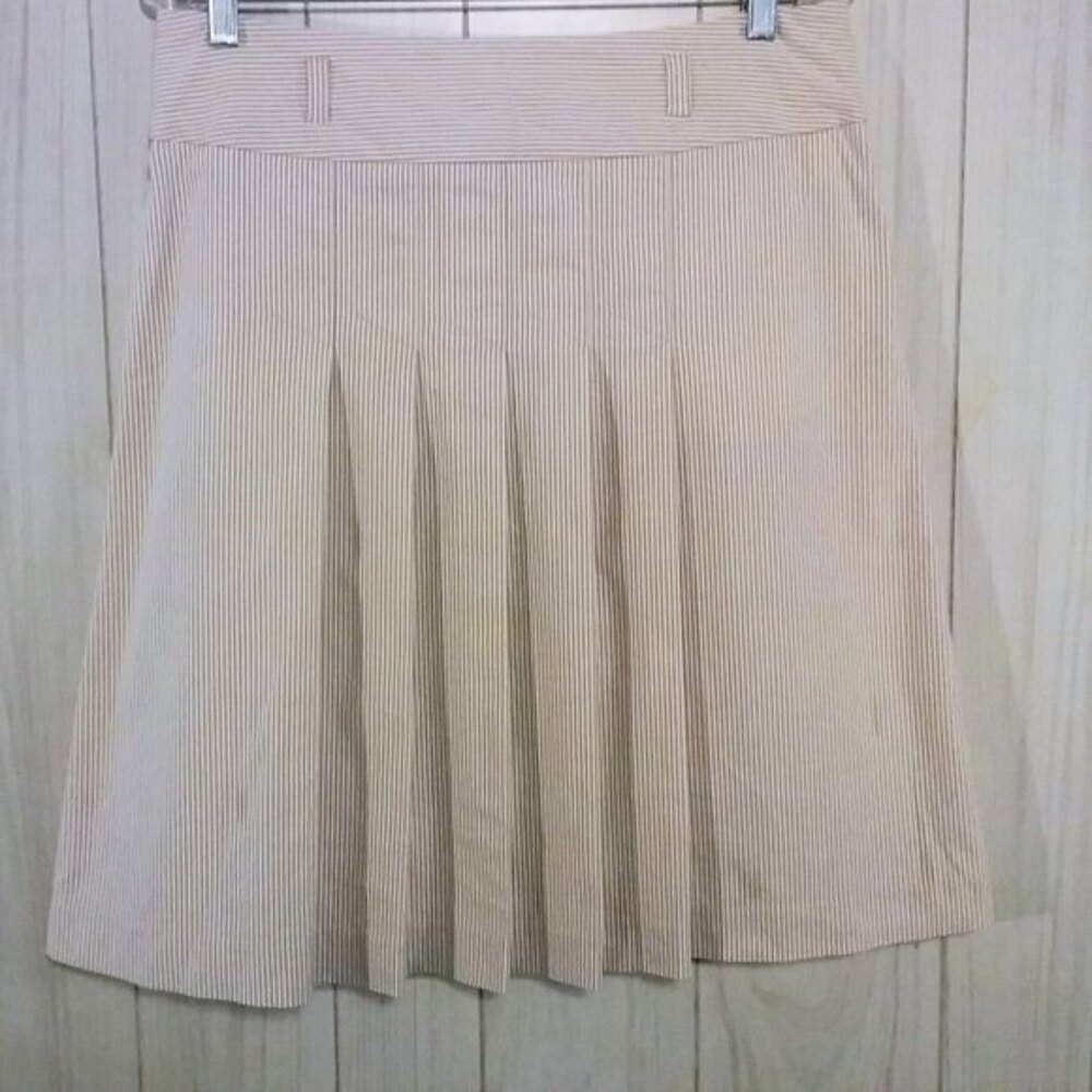 Tommy Hilfiger Skirt Seersucker Stripes A-line Pleated Size 8